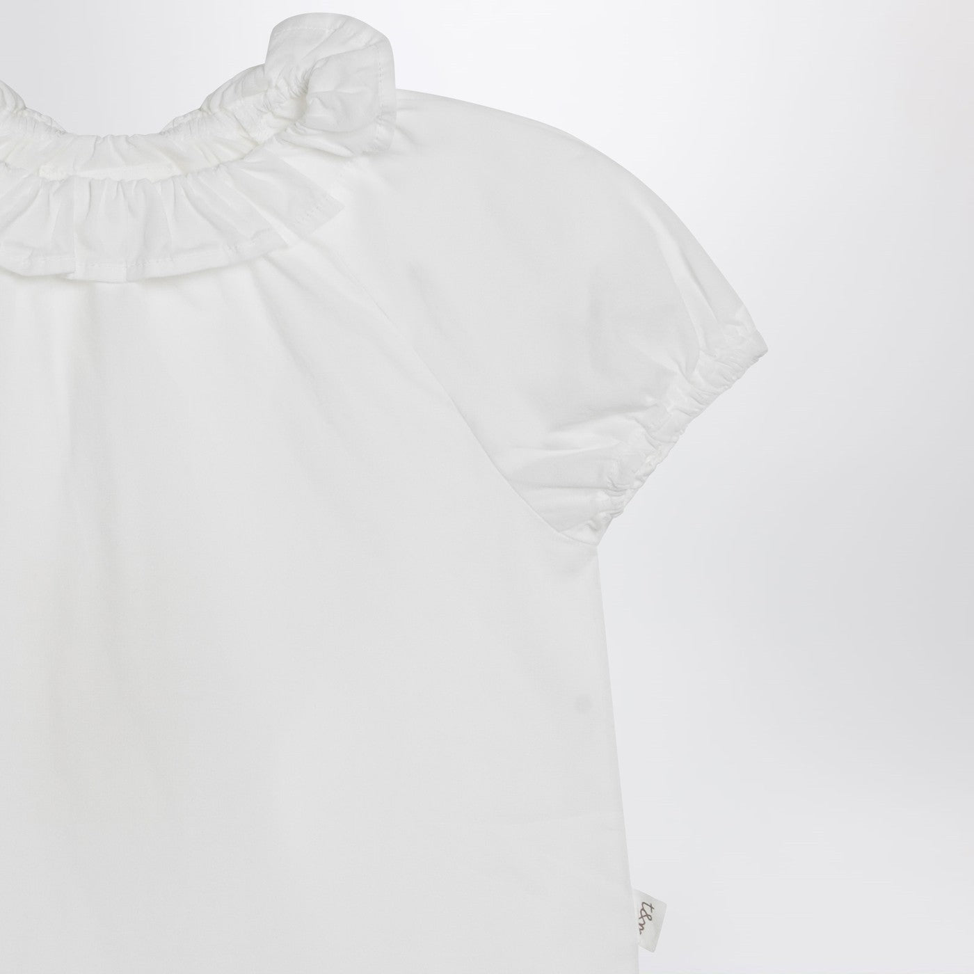 Weiße Bluse mit Rüschen aus Baumwolle