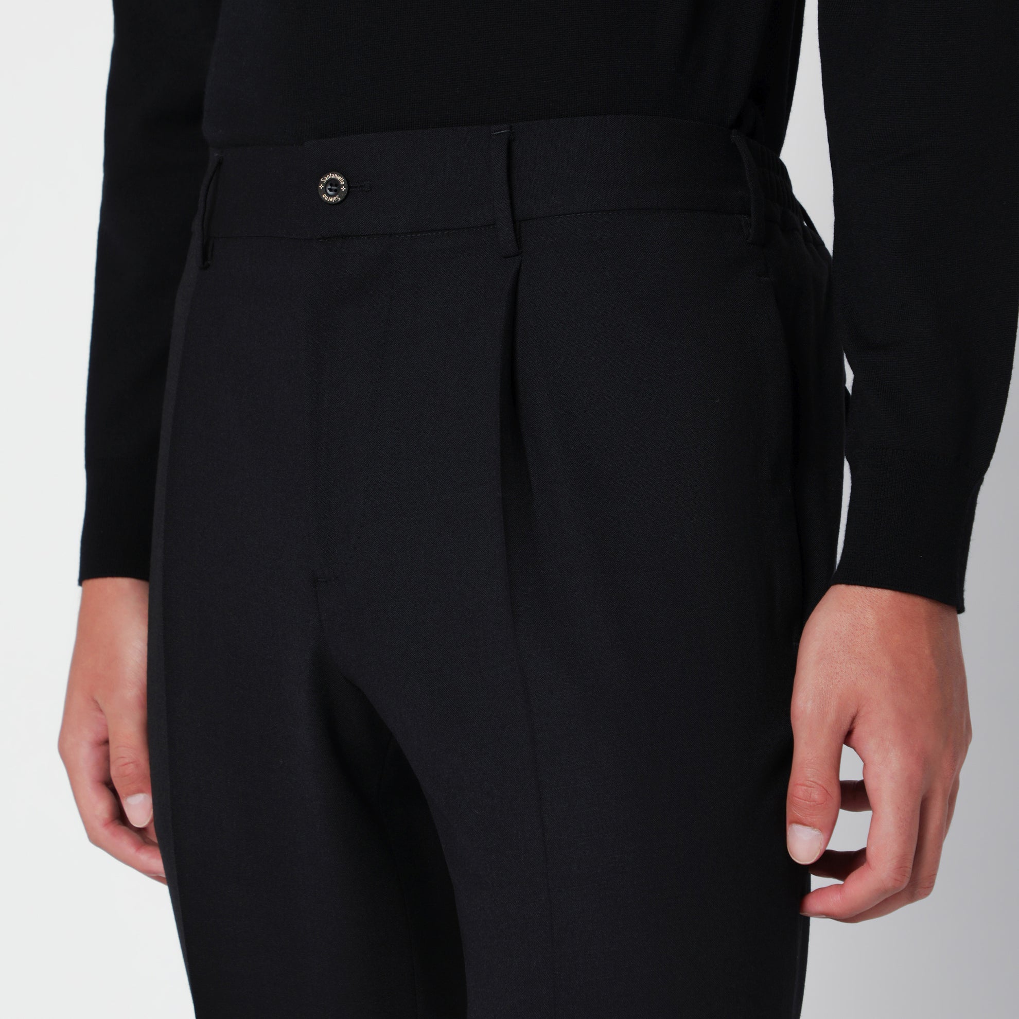 Schwarze Hose aus Wollmischung