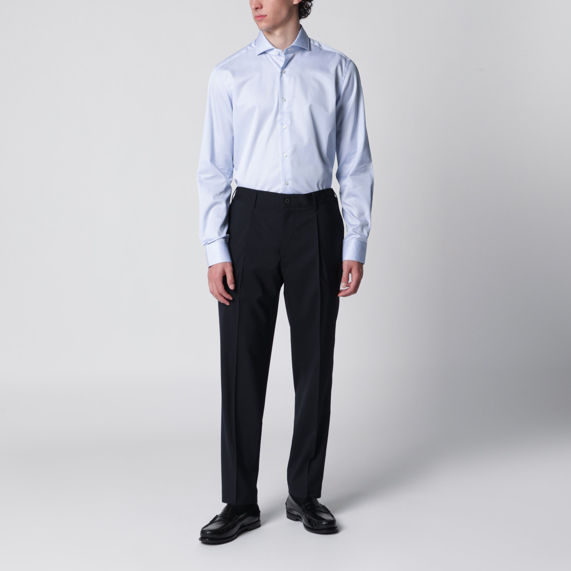 Blue trousers in wool blend