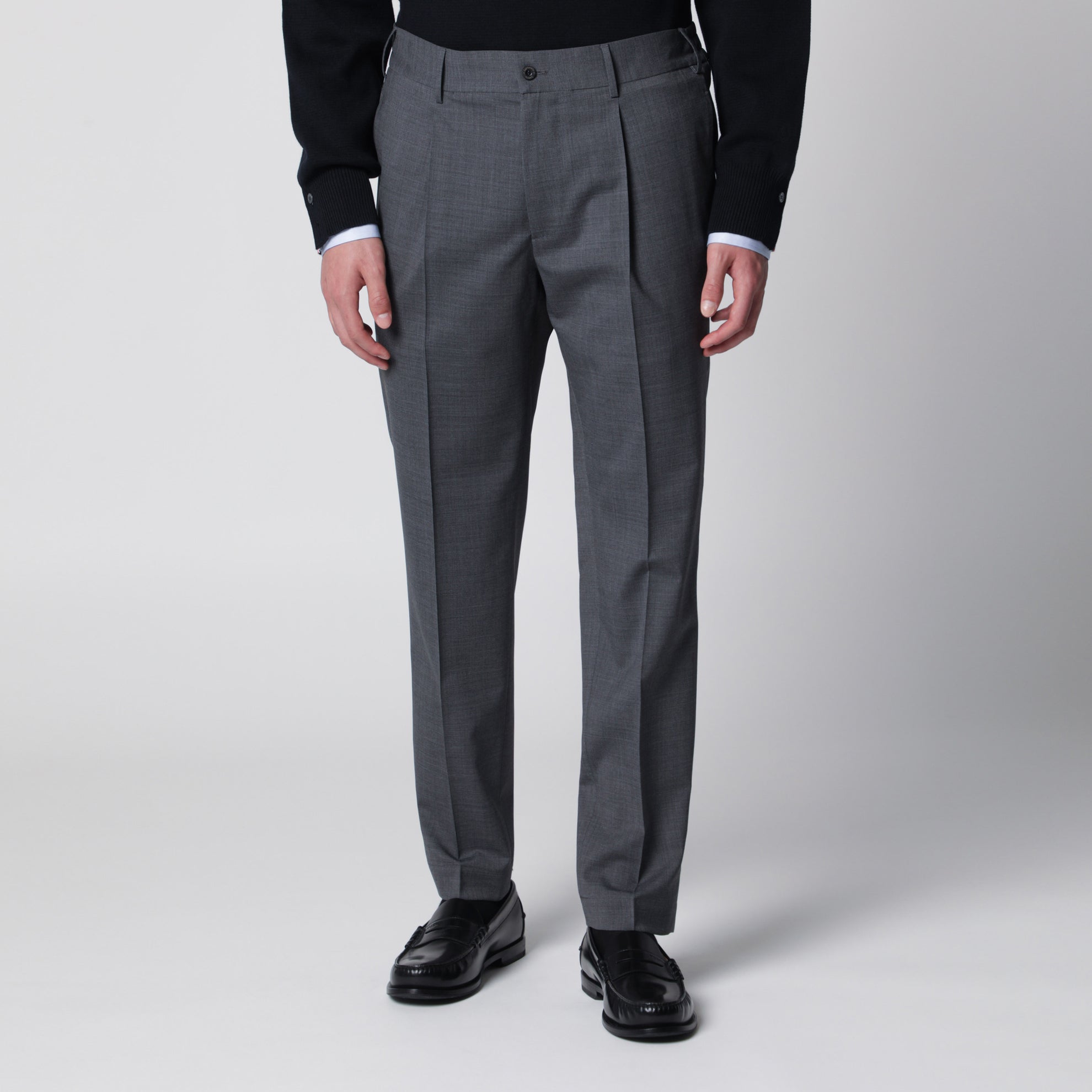 Dark grey trousers in wool blend