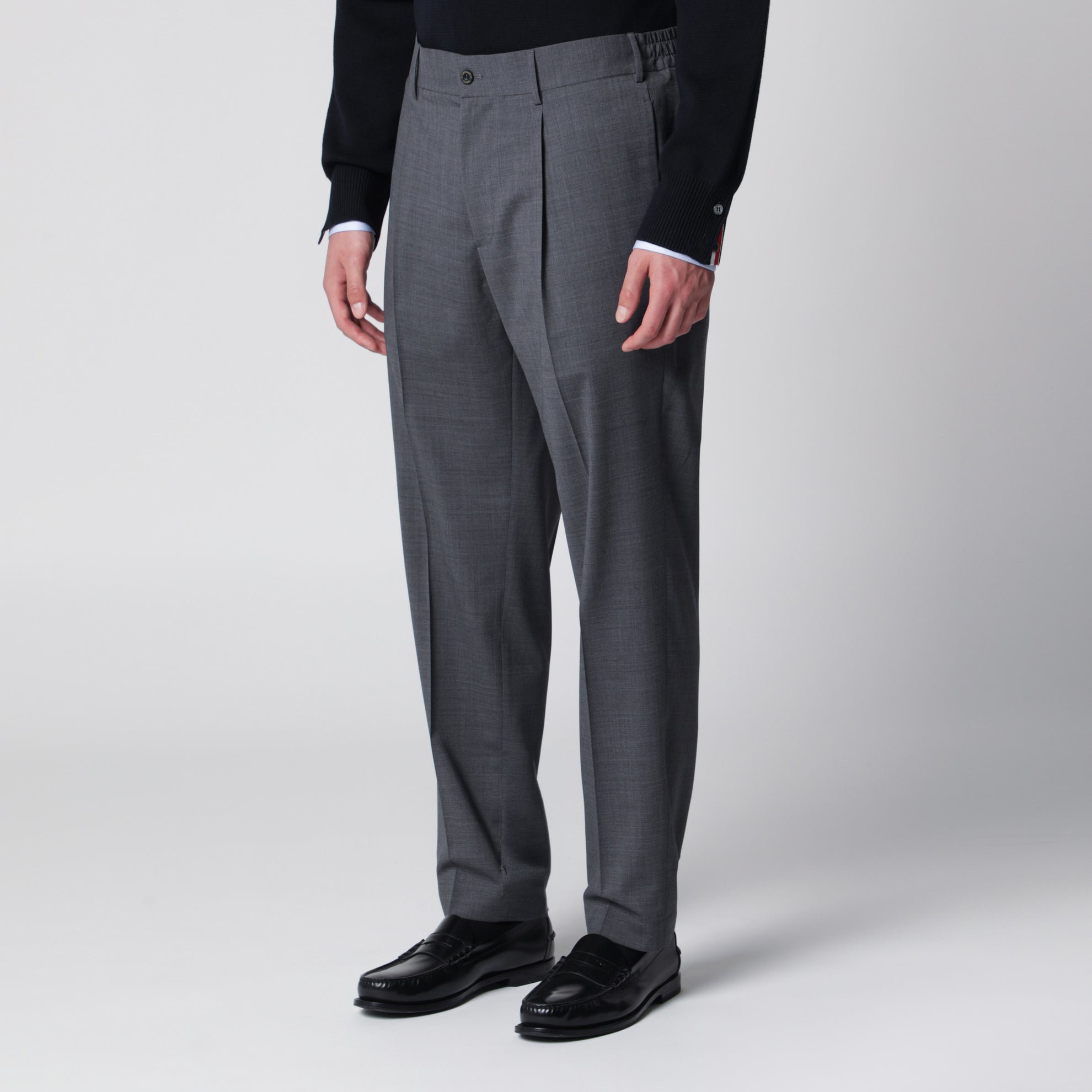 Dark grey trousers in wool blend