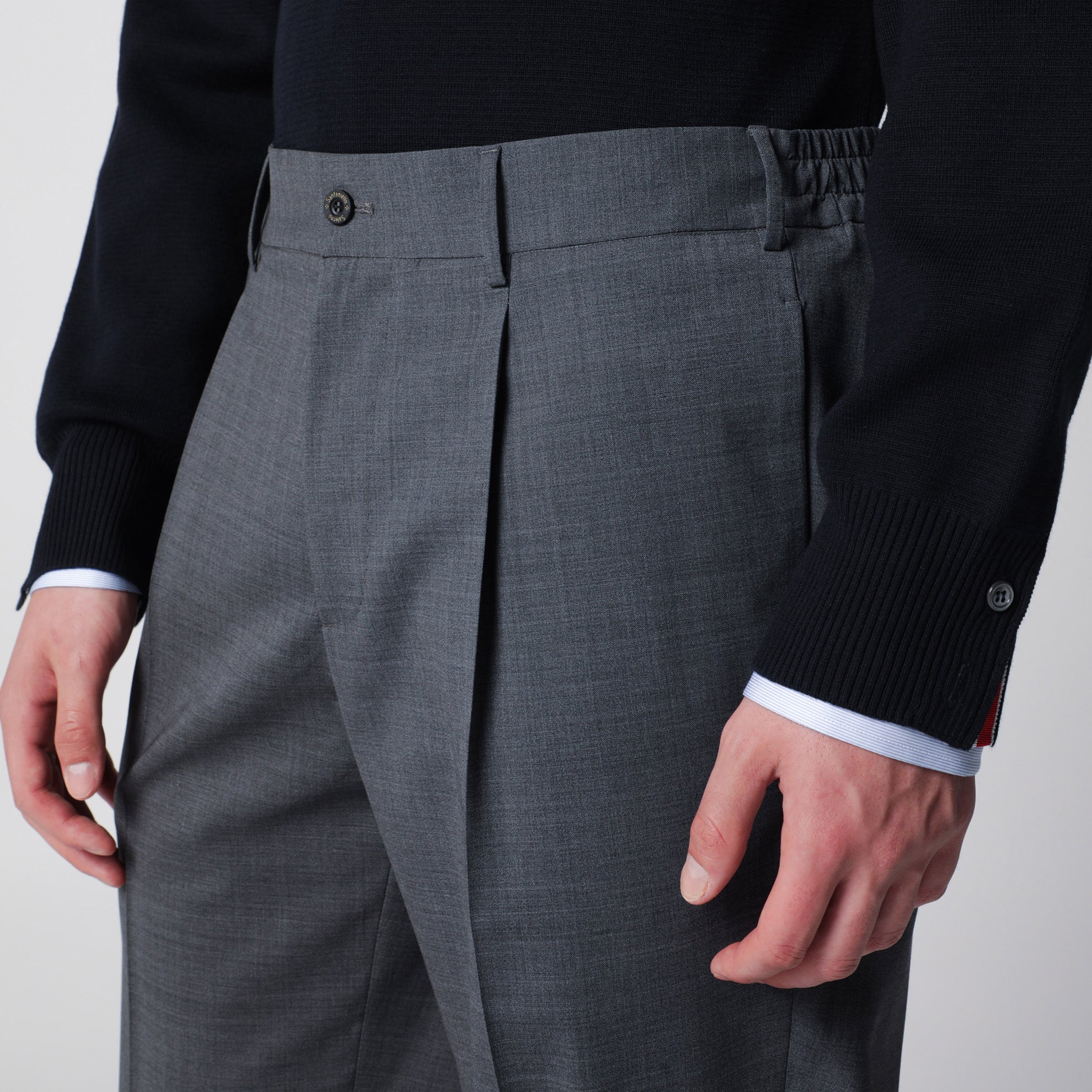 Dark grey trousers in wool blend