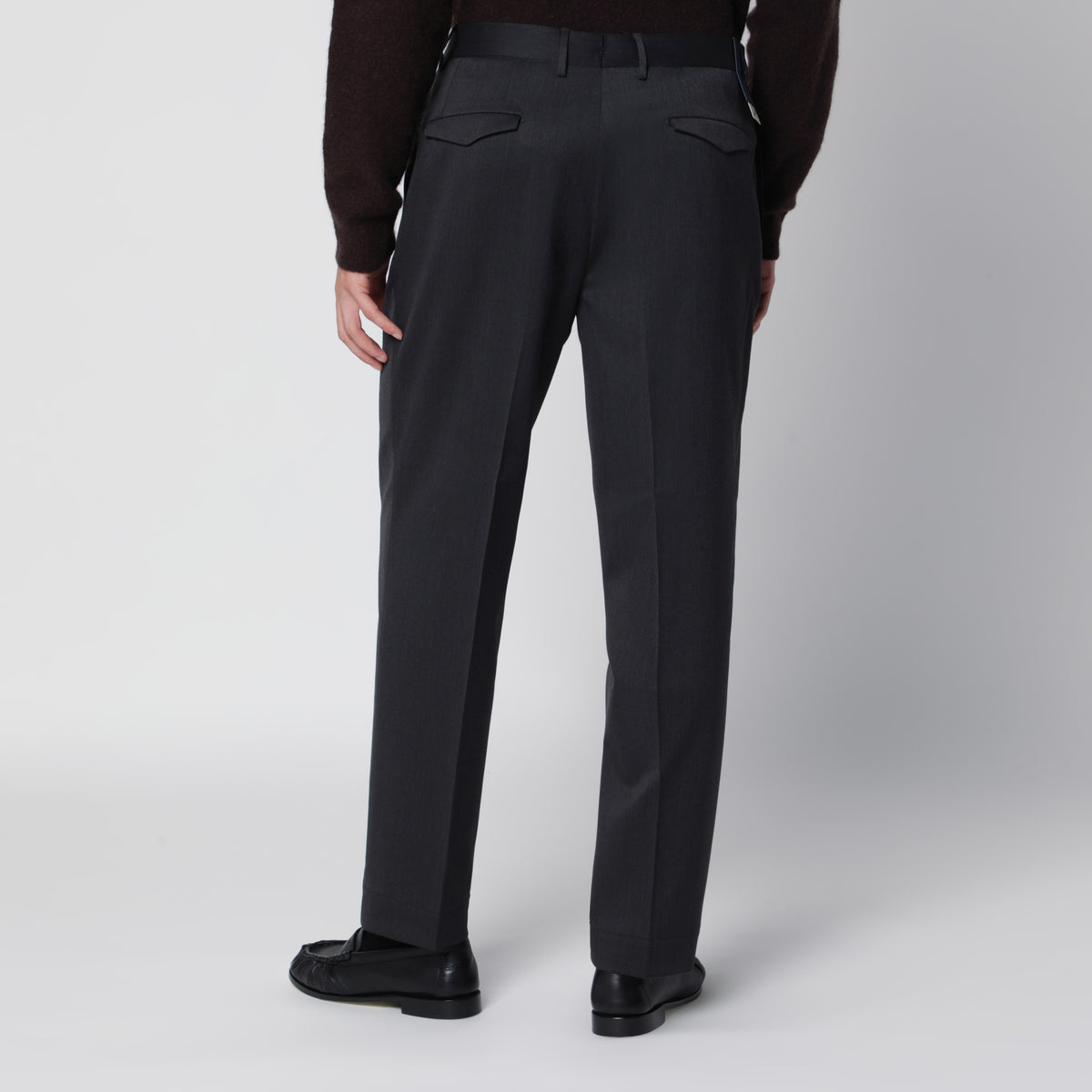 Pantalon sartorial gris en mélange de laine