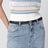 Black/palladium grained leather Anagram belt