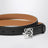 Black/palladium grained leather Anagram belt