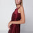 Raspberry cape detail dress
