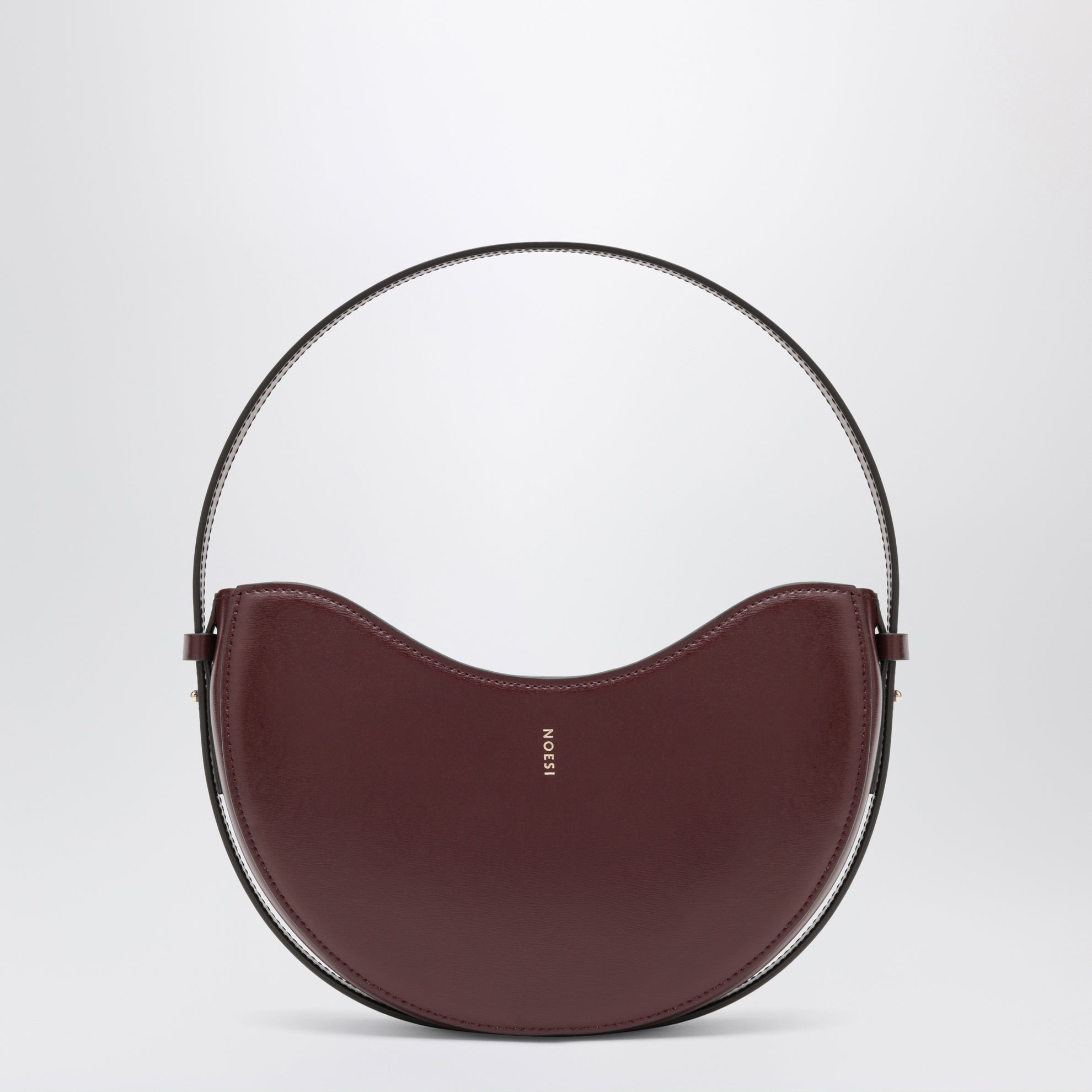 Ellie plum-colored bag in smooth leather