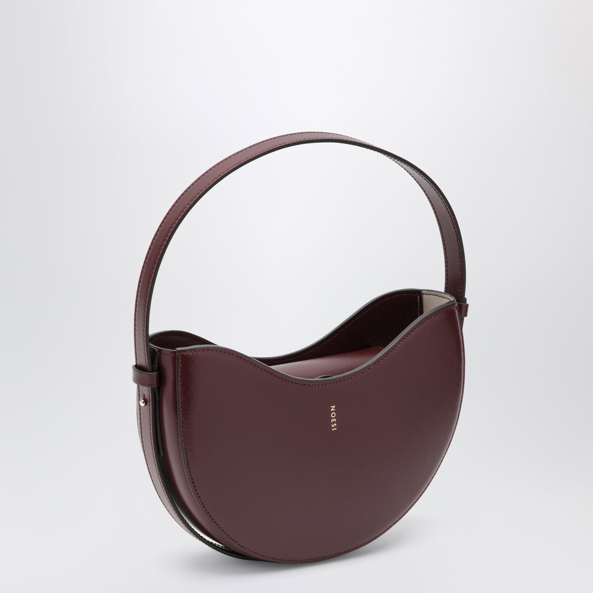 Ellie plum-colored bag in smooth leather