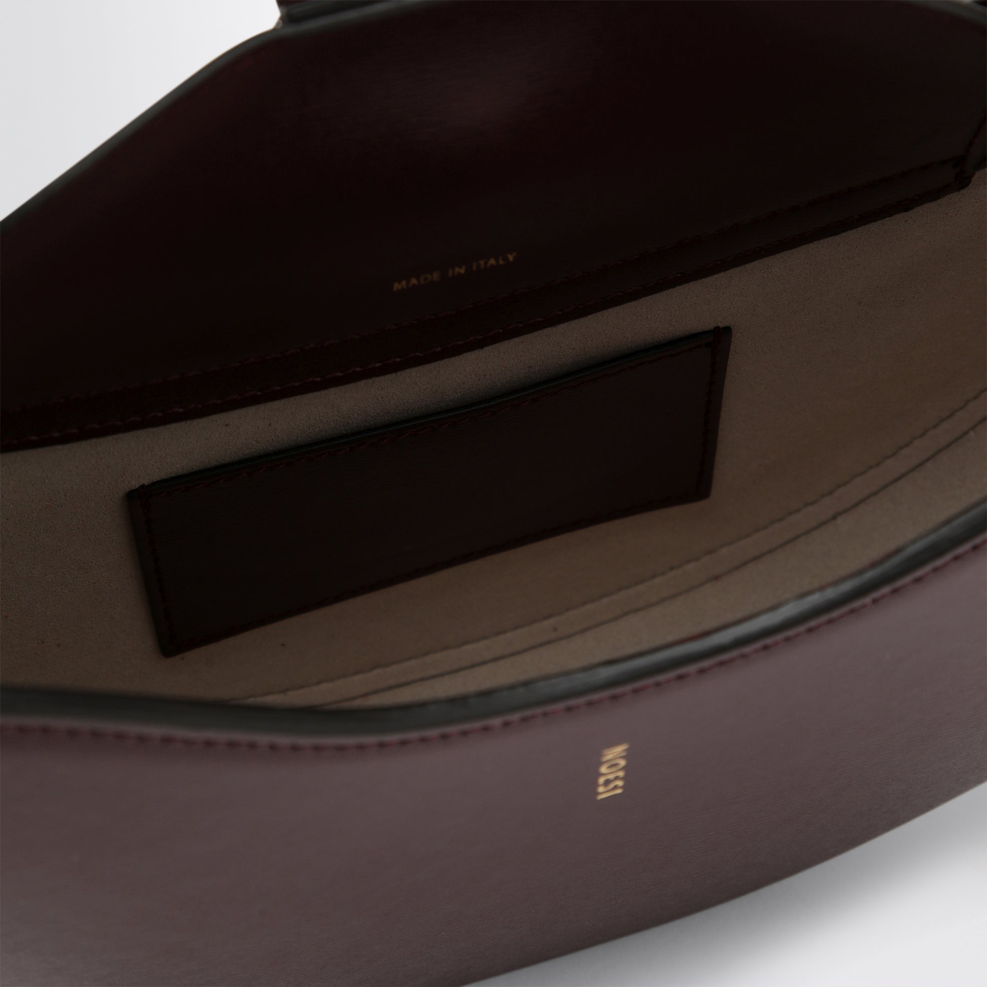 Ellie plum-colored bag in smooth leather