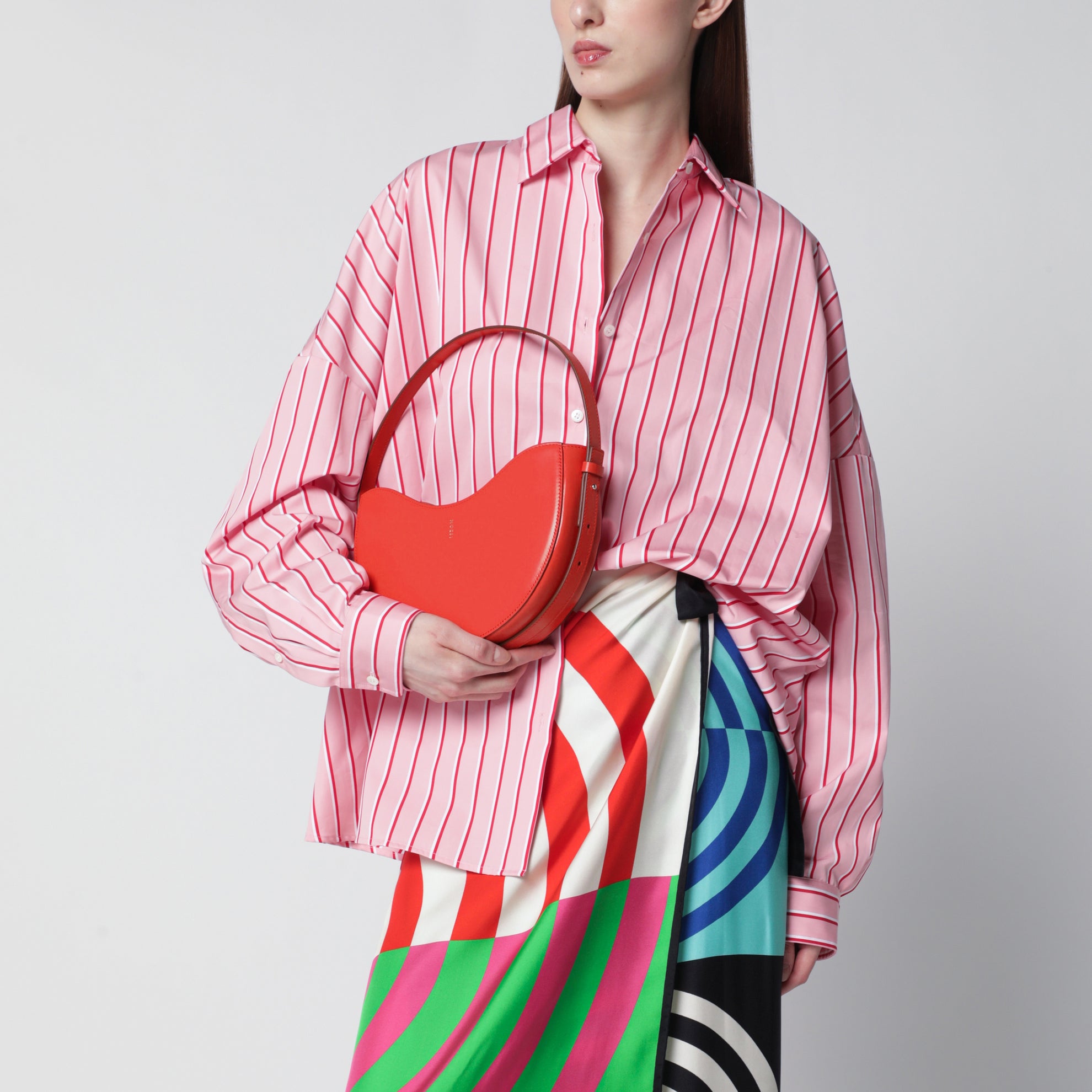 Sac Ellie rouge en cuir lisse