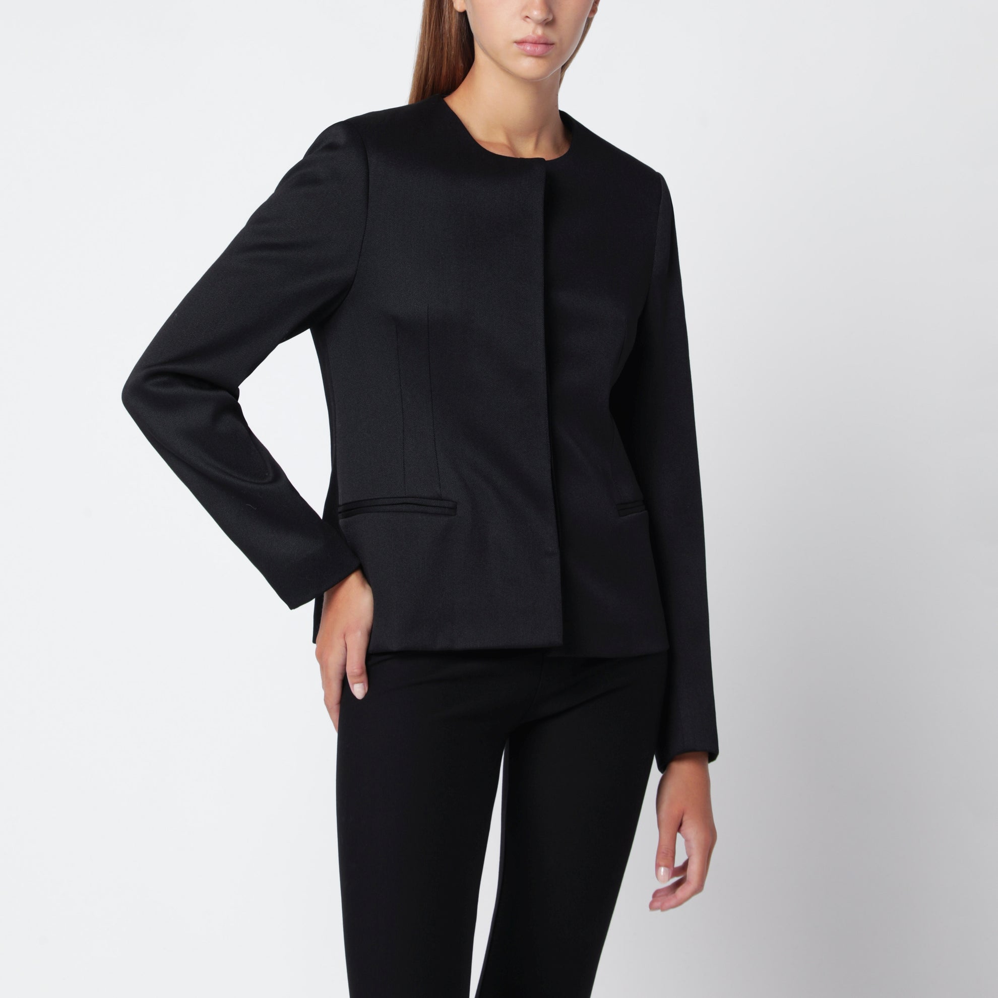 Black Ema jacket in virgin wool blend
