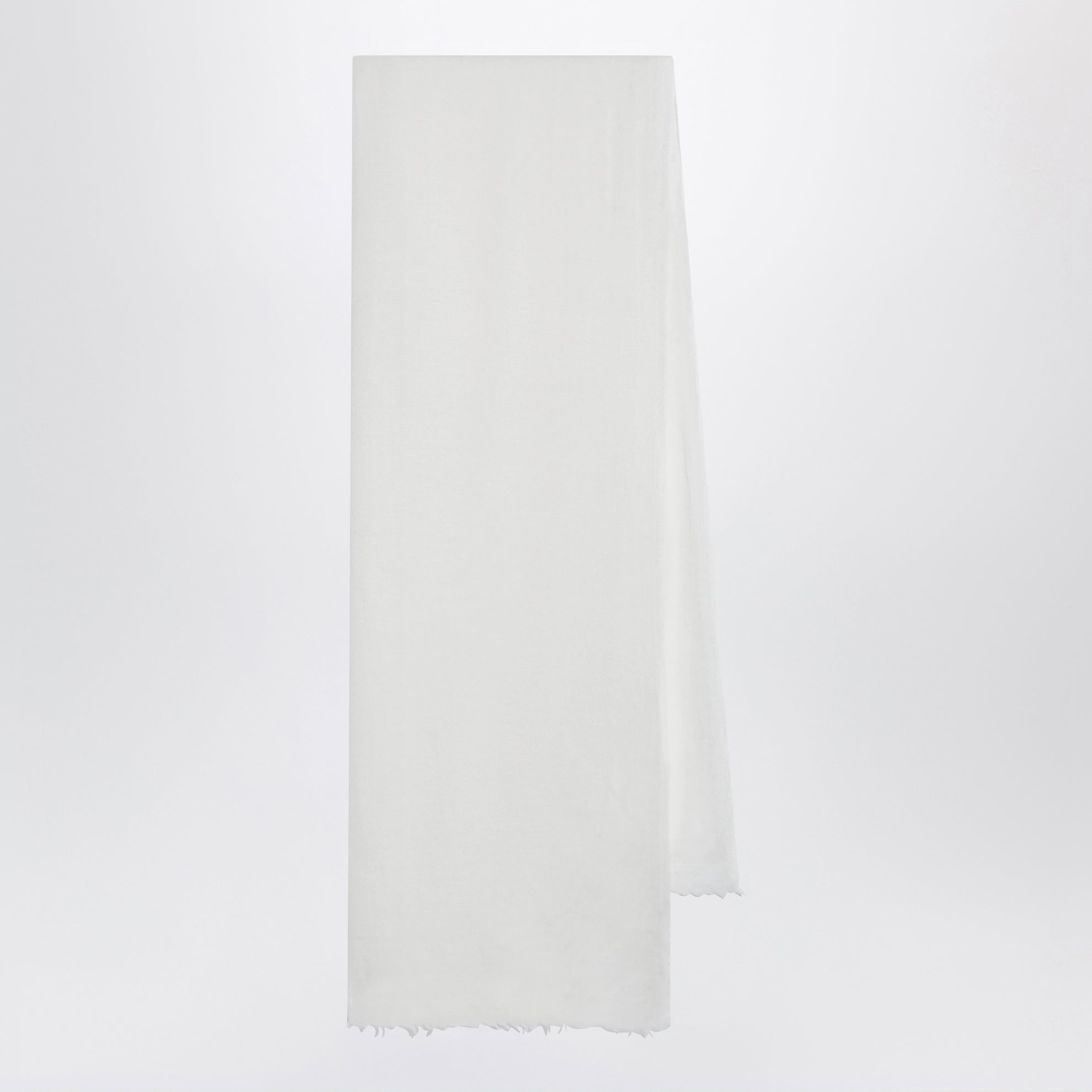 White silk and cashmere-blend scarf