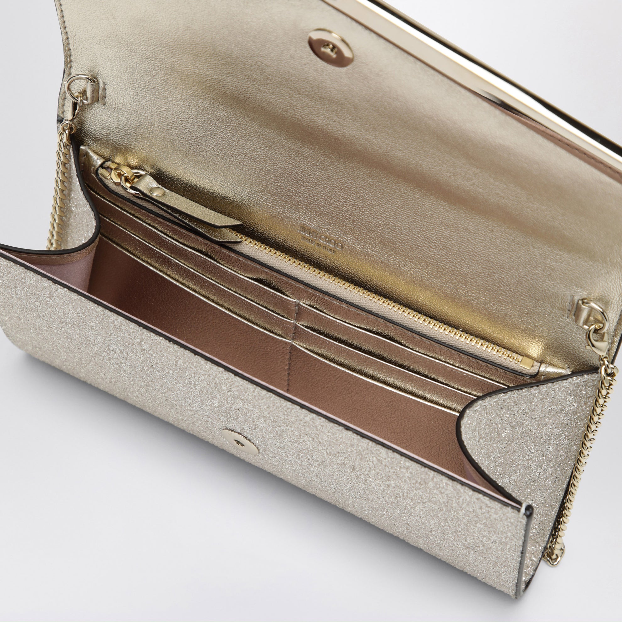 Emmie Pochette Mit Hellgoldenem Mikroglitter