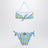 Bikini a righe con stampa limoni