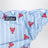 Light blue striped bikini with little crabs and pouch