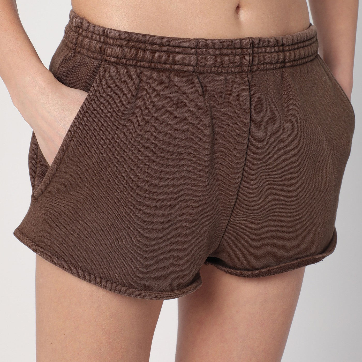 Cotton brown flared trousers