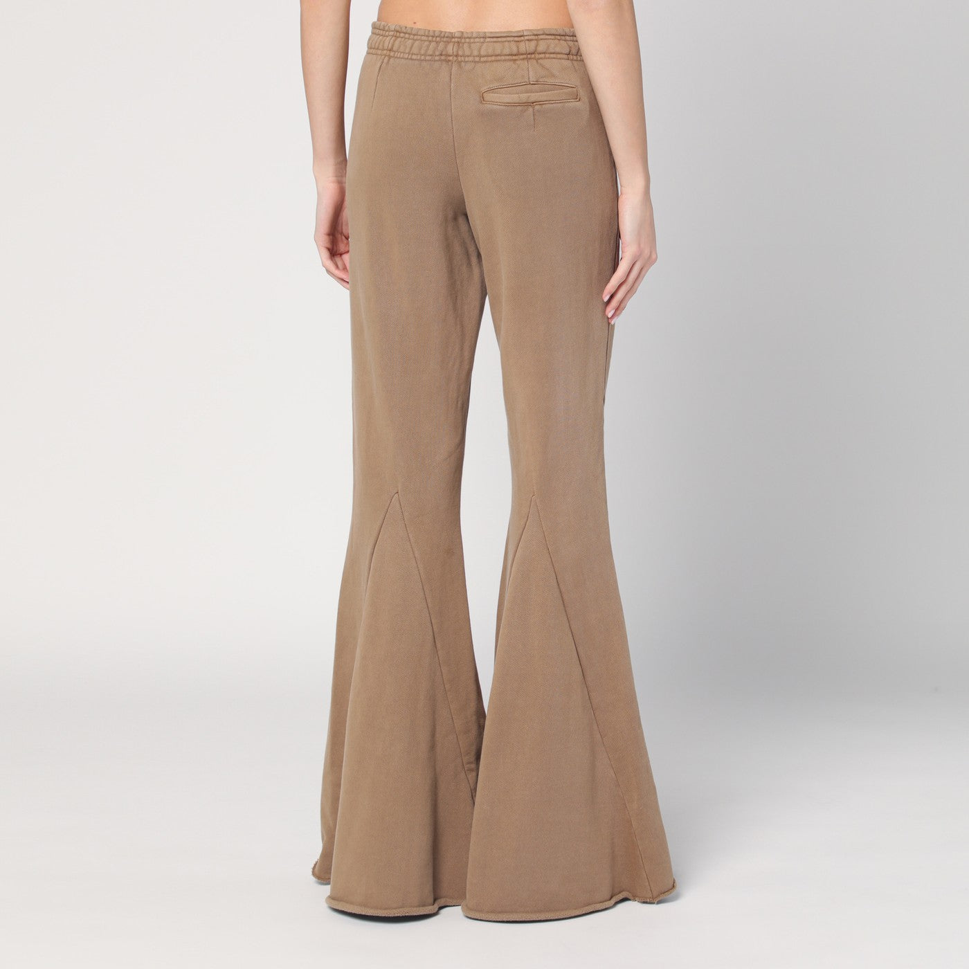 Pantalone a zampa beige in cotone