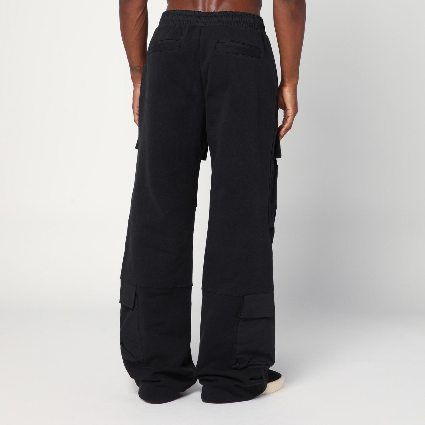 Pantalone cargo nero in cotone