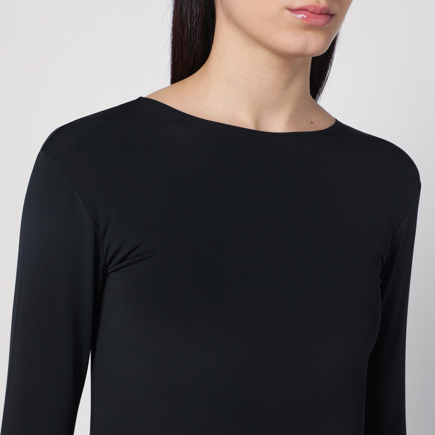 Mini black dress in nylon blend