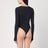 Black nylon-blend bodysuit