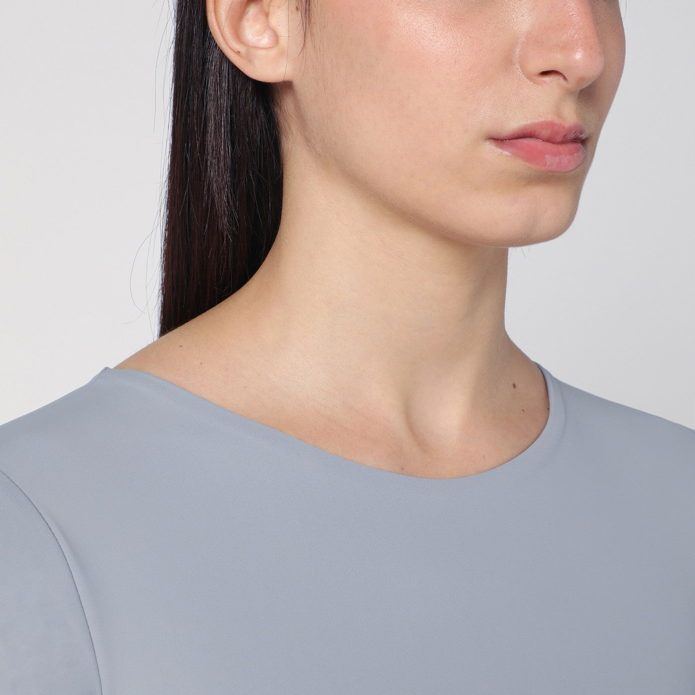 Grey nylon-blend bodysuit
