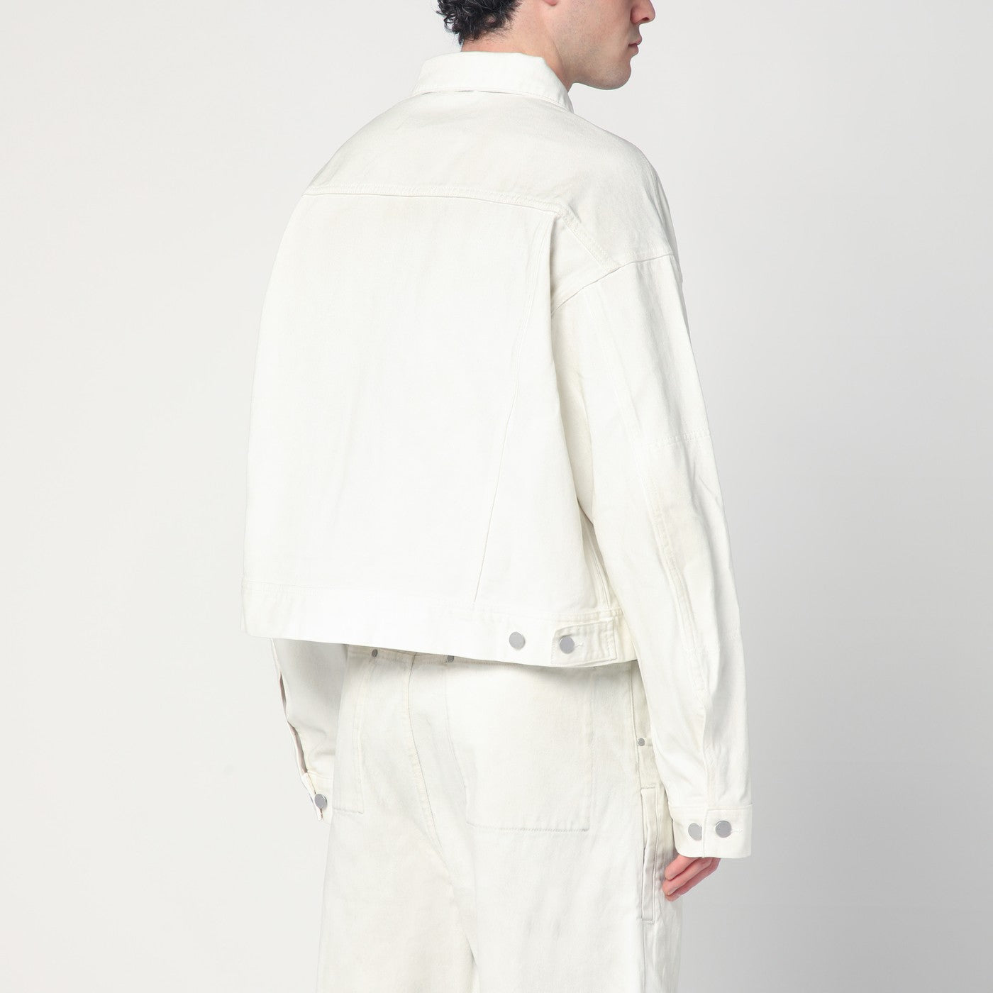Elfenbeinfarbene Jeansjacke