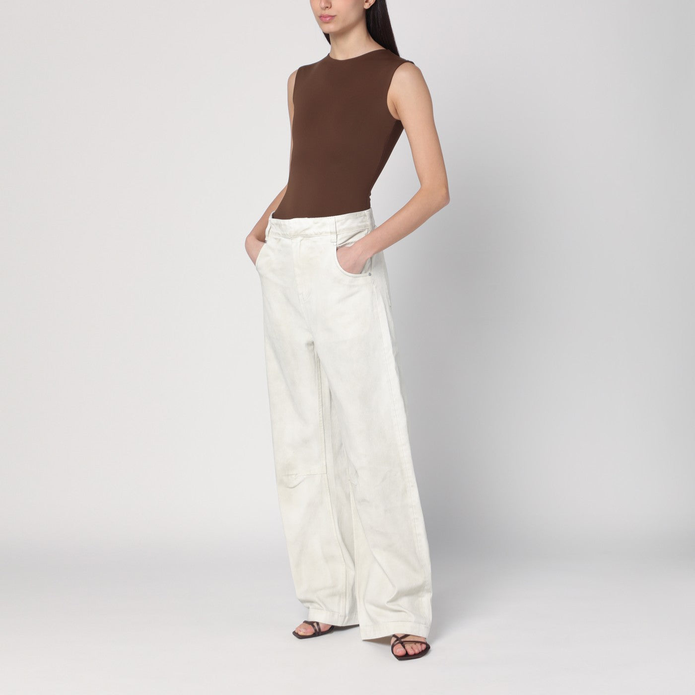 Ivory denim trousers