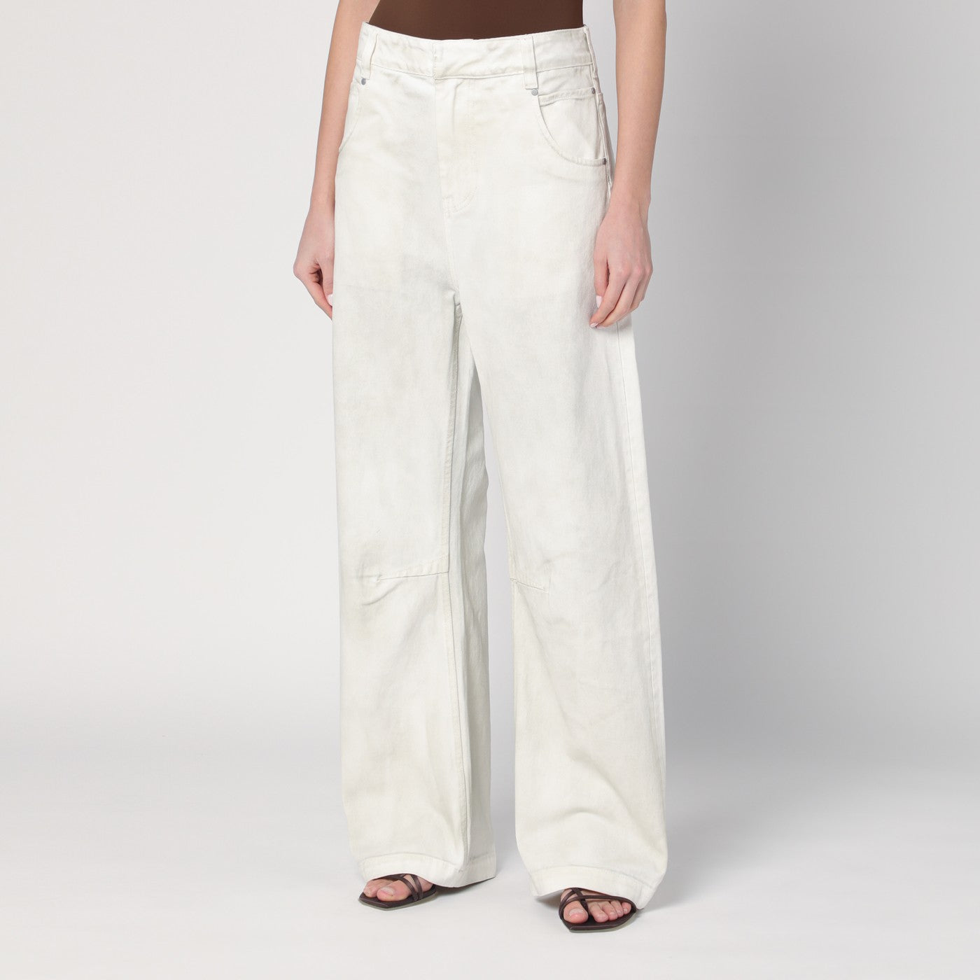 Ivory denim trousers