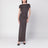 Brown dress in viscose and lurex yarn