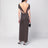 Brown dress in viscose and lurex yarn