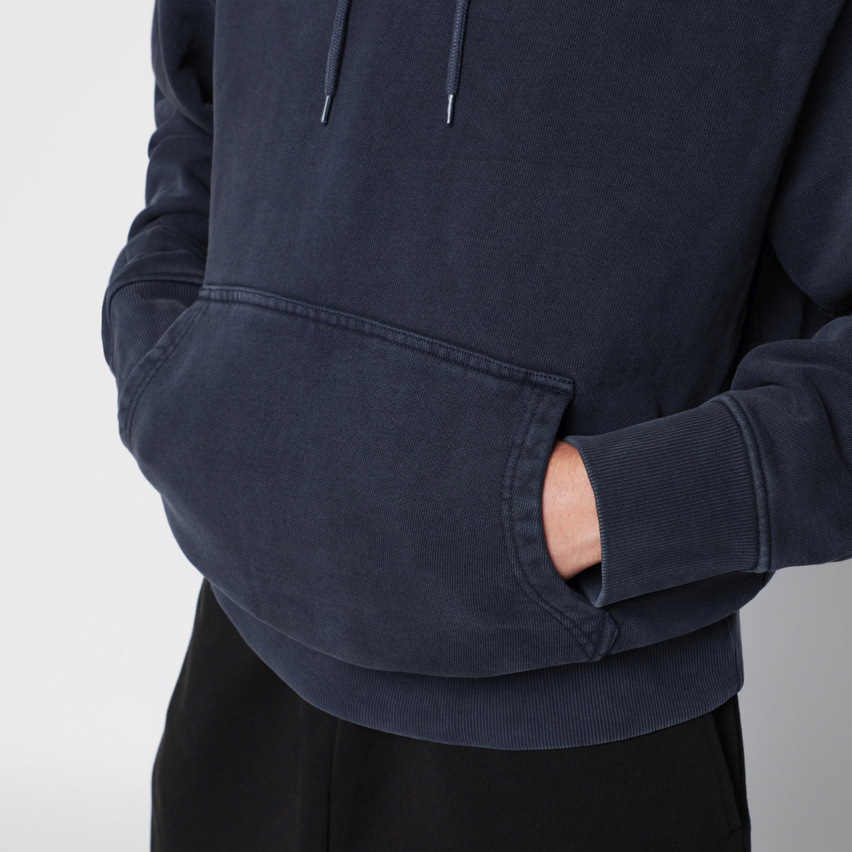Sweat à capuche Standard Hood bleu marine délavé