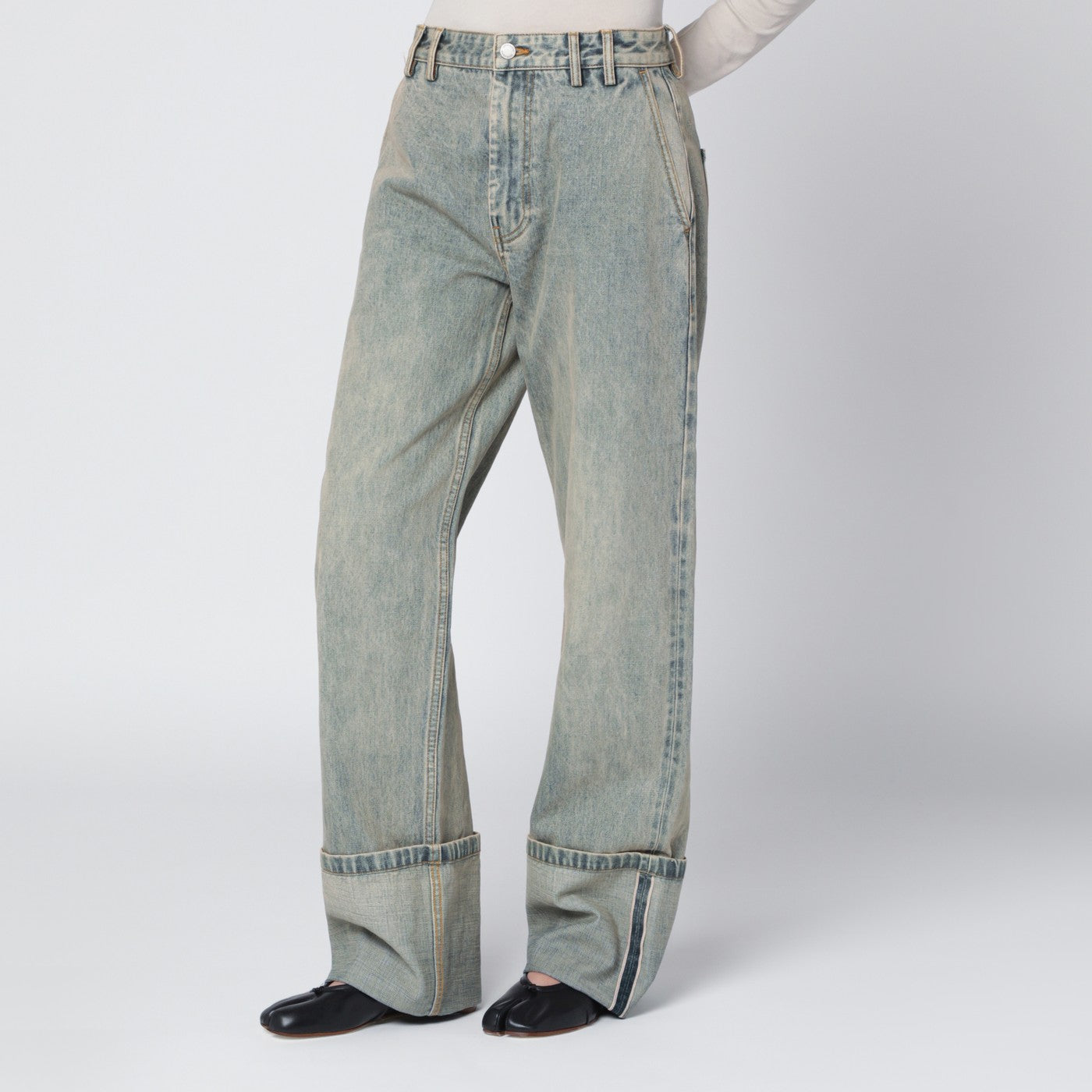 Weit geschnittene Jeans mit Washed-Effekt