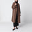 Cappotto midi in drap di lana marrone