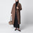 Cappotto midi in drap di lana marrone