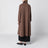 Brown midi coat in wool drap