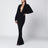 Black long dress with wide neckline