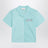 Camicia verde acqua a righe in cotone
