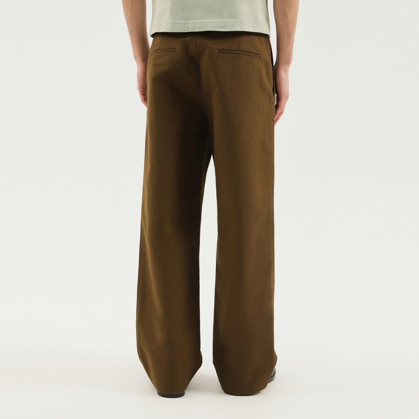 Olive green straight leg cotton pants