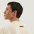 Maglione bianco a coste con spacchi