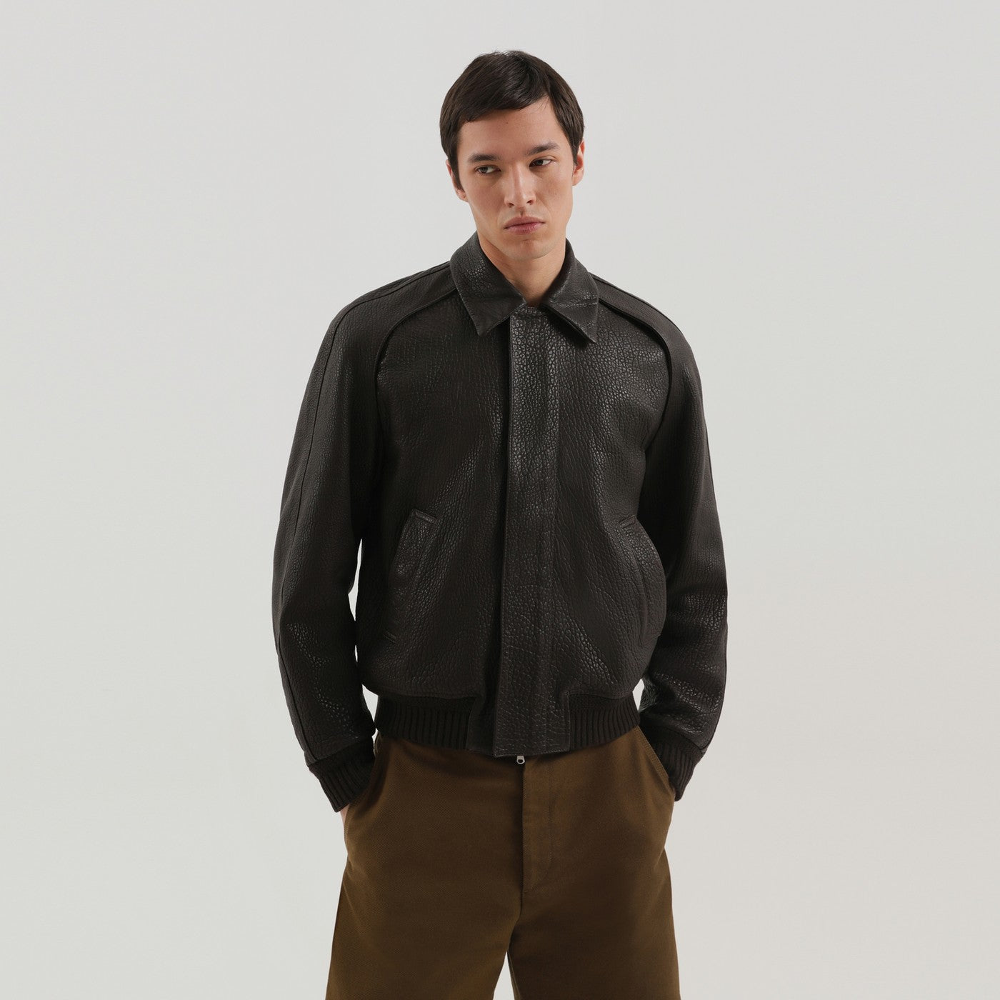 Brown leather jacket