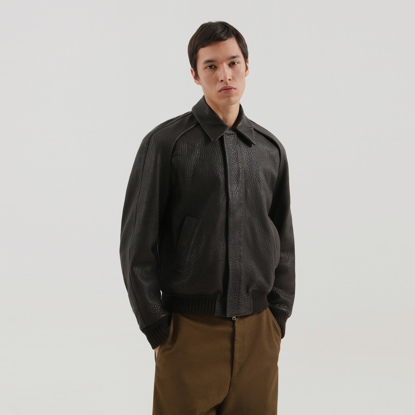 Brown leather jacket