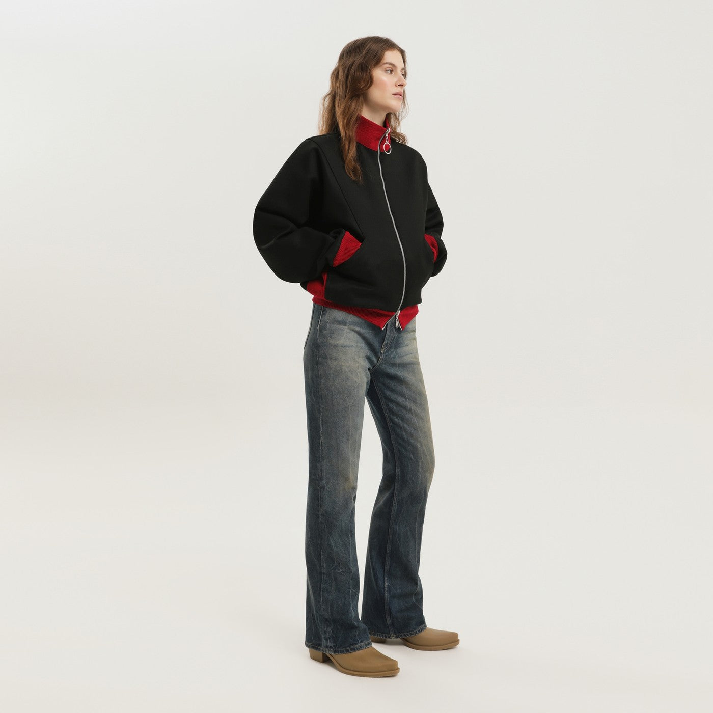 Giacca reversibile rossa e nera