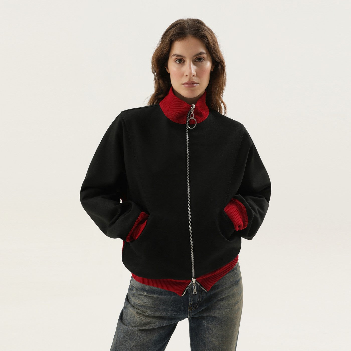 Giacca reversibile rossa e nera