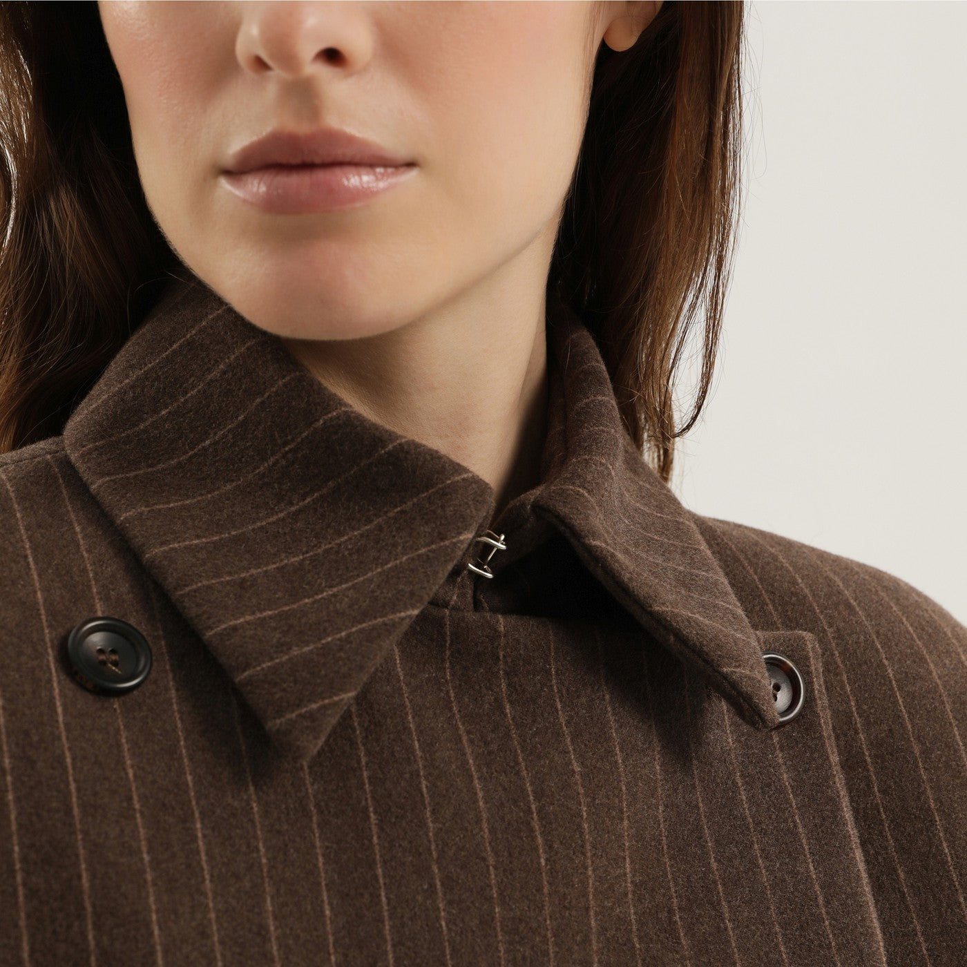 Blazer croisé marron à rayures