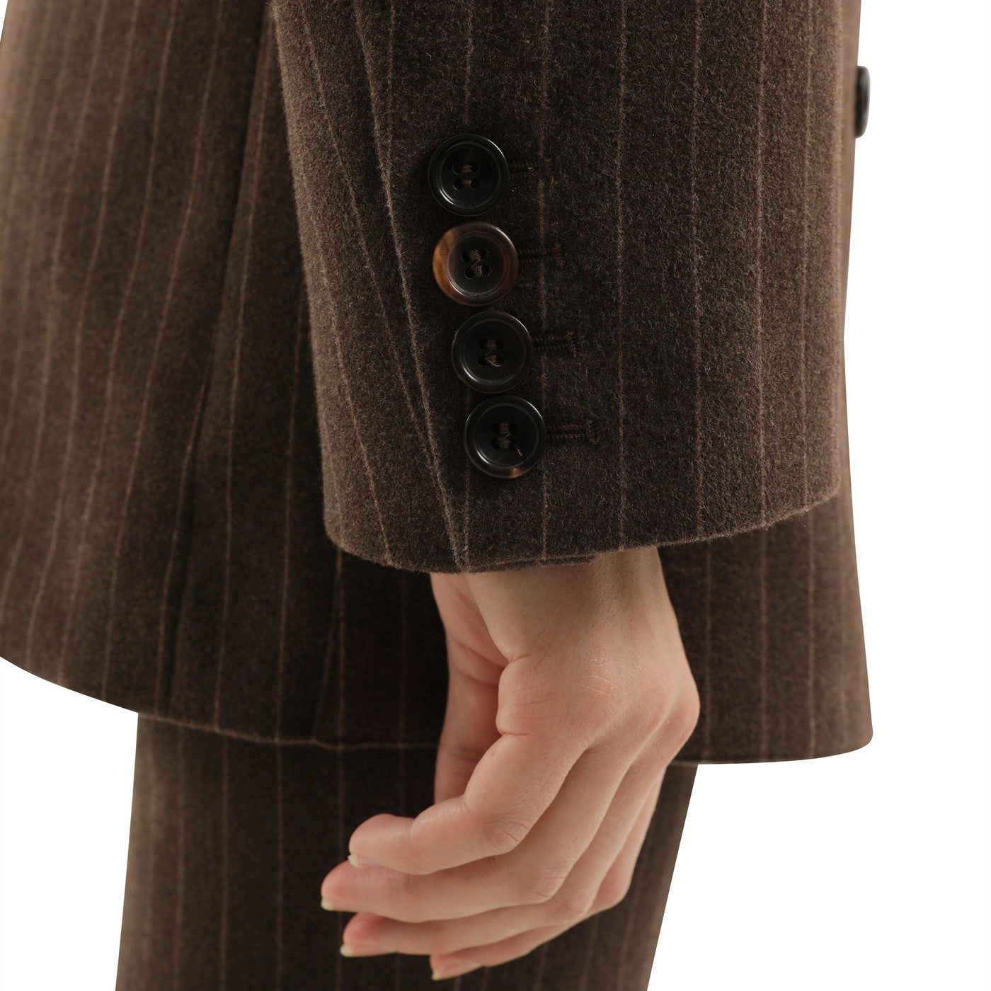 Blazer croisé marron à rayures