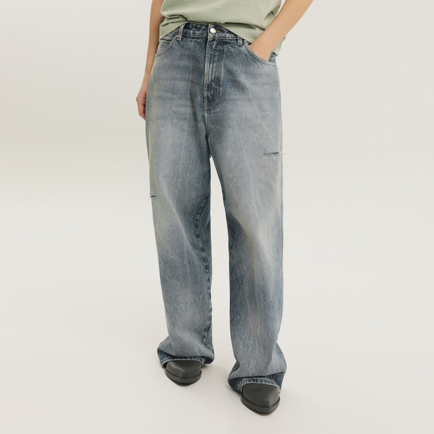 Rhodesian pants in stone blue denim