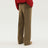 Pantalons droits en laine vert olive