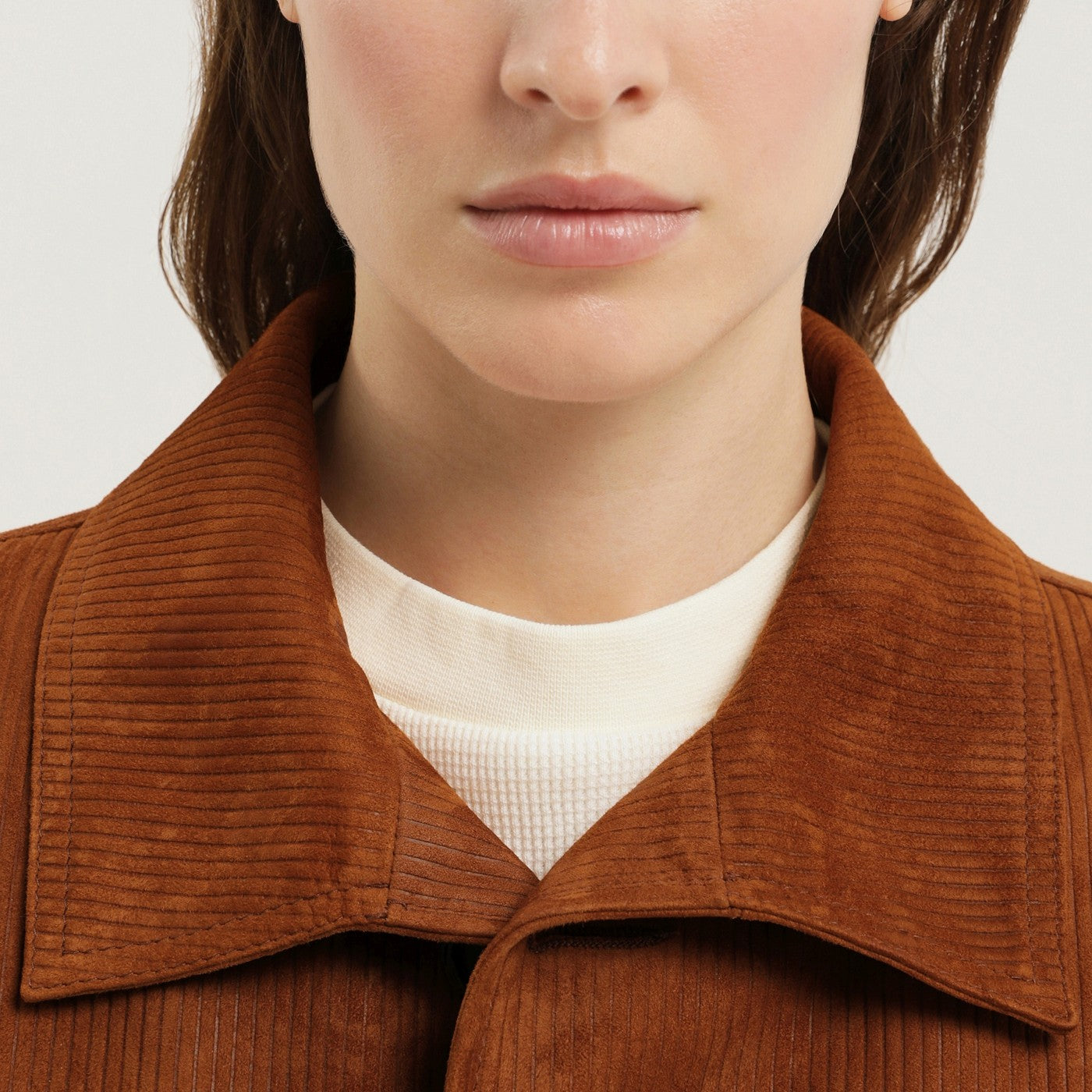 Brown corduroy leather Mackintosh coat