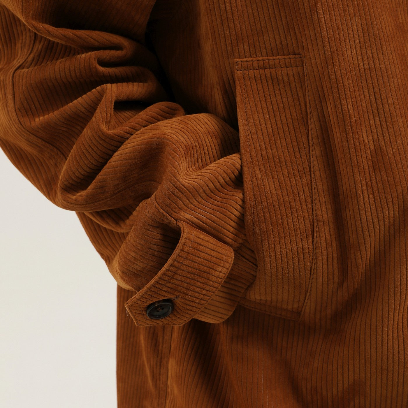 Brown corduroy leather Mackintosh coat