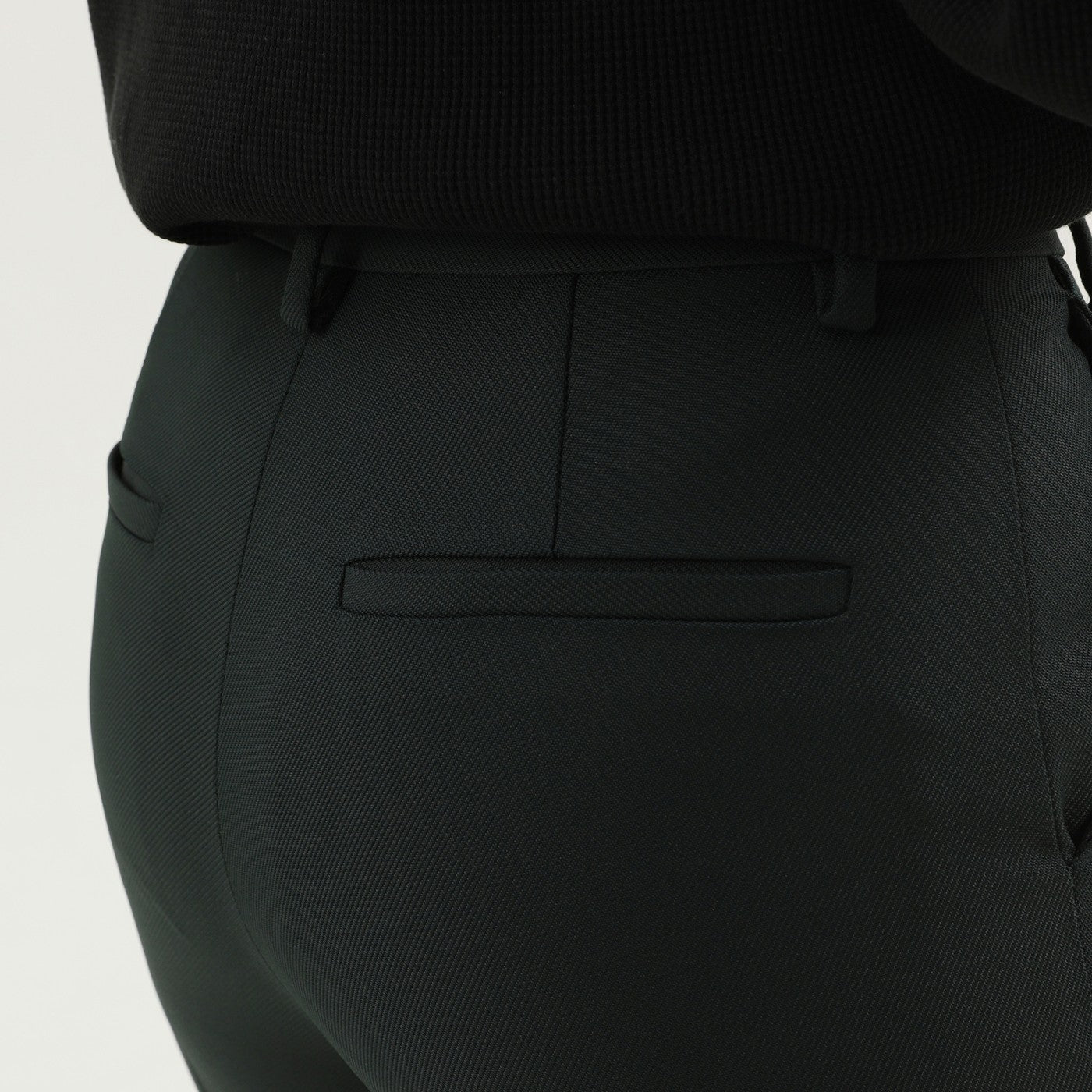Pantalons évasés taille haute vert foncé